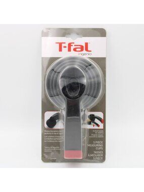 T-Fal Ingenio 5 Piece Measuring Cups Sets Black New Old Stock